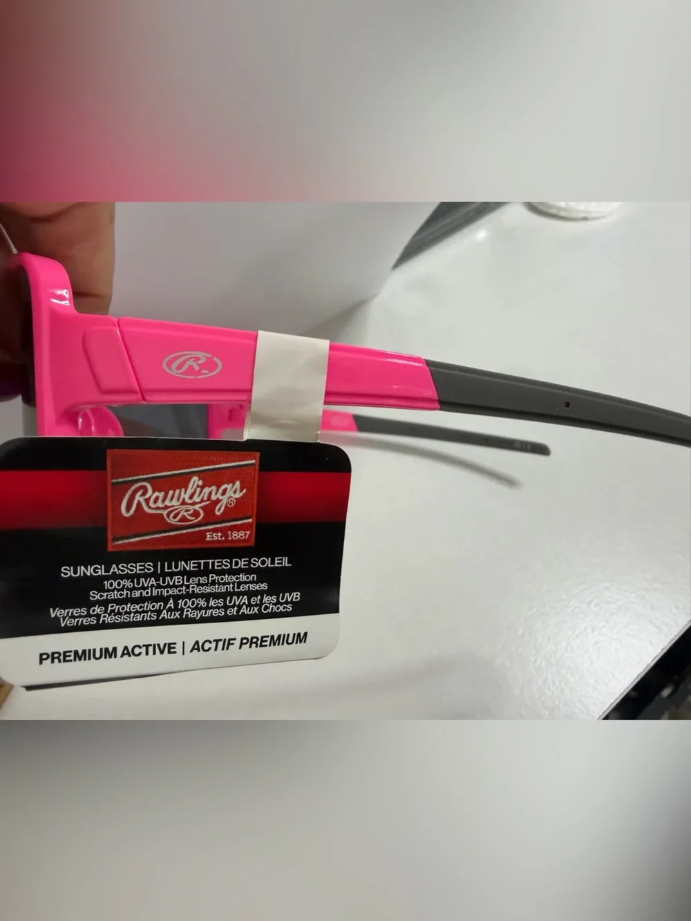 Rawlings Pink Frame Blue Mirrored Lens Sports Sunglasses